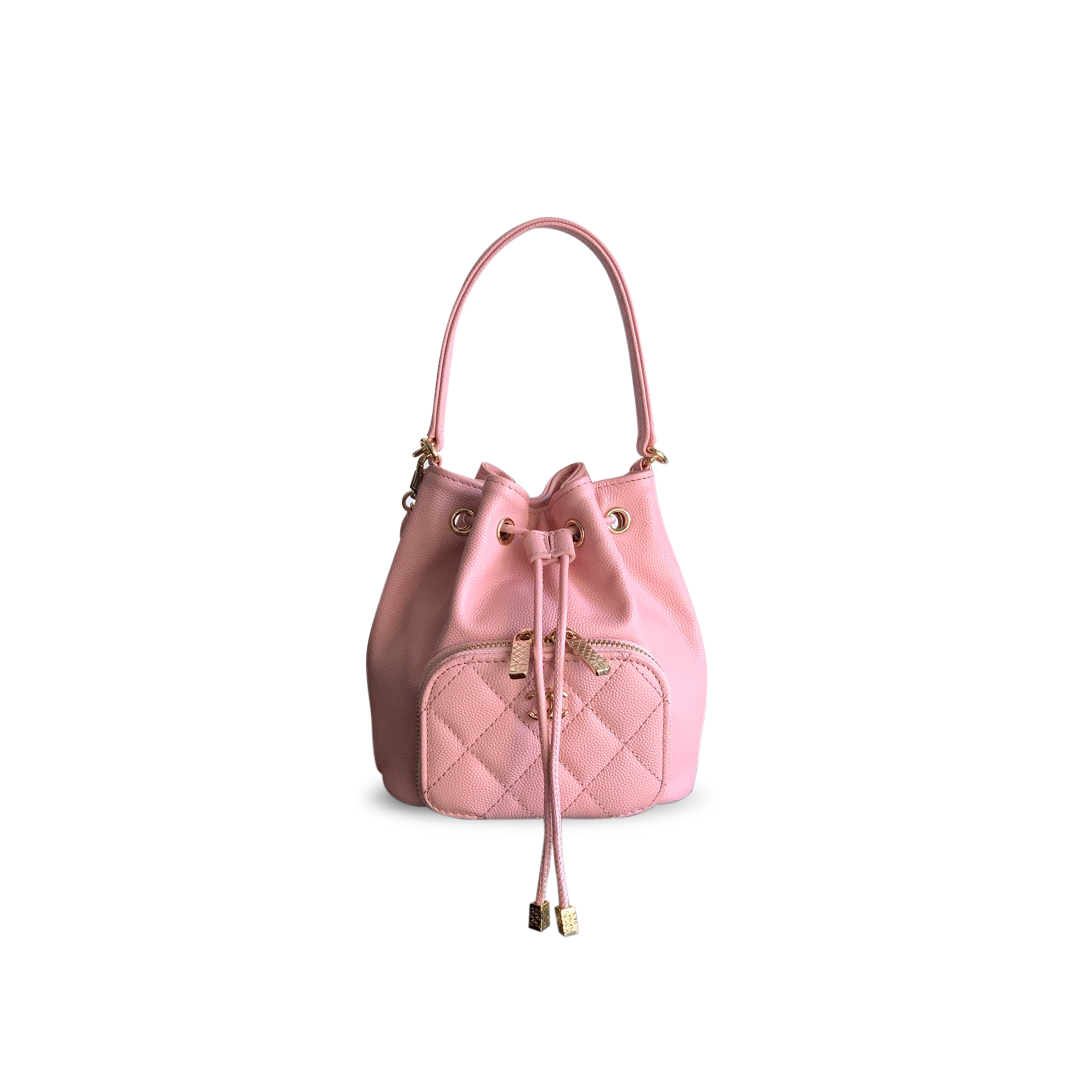 Ch*el caviar quilted mini cc pocket bucket bag pink ap2913 (12.5*10*7cm)